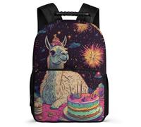 TPISLI Girls Boys Alpaca Print School Backpack Year 3-6 Llamas Design Backpack for Girls Boys Year 3-6, Adjustable Straps Soft Felt Details School Travel