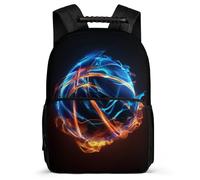 TPISLI Girls Boys Basketball Pattern School Backpack 7-11 Year Olds Basket-Ball Backpack for Students Primary School, Soft Felt Details Side Pockets Daily Essentials