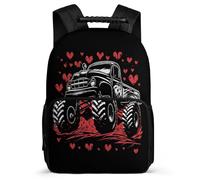 TPISLI Girls Boys Car Pattern School Bag 6-11 Years, Love Heart Design Backpack for Children, Durable Rucksack, Soft Felt Details, Short Trips, Everyday Use