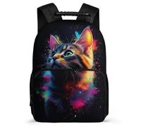 TPISLI Girls Boys Cat Motif Rucksack 7-11 Year Olds Kitten Backpack for Children School Years 1-4, Adjustable Straps Sturdy Handle Outdoor Day Trips