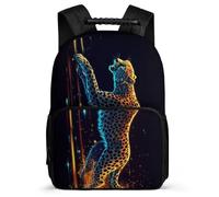 TPISLI Girls Boys Cheetah School Bag 7-11 Year Olds Animal Leopard Backpack for Students School Years 1-4, Sturdy Handle Side Pockets Outdoor Day Trips