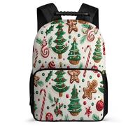 TPISLI Girls Boys Christmas Theme School Backpack 7-11 Year Olds Christmas Tree Motif Backpack for Students Primary School, Soft Felt Details Side Pockets Daily Essentials