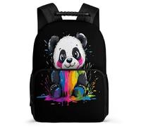 TPISLI Girls Boys Colorful Panda School Bag 7-11 Year Olds Animal Panda Backpack for Students School Years 1-4, Sturdy Handle Side Pockets Outdoor Day Trips