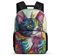 TPISLI Girls Boys Colourful Dog School Bag 7-11 Year Olds Funny Puppy Backpack for Students School Years 1-4, Sturdy Handle Side Pockets Outdoor Day Trips