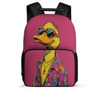 TPISLI Girls Boys Cool Duck Motif Backpack Primary Age 6-11 Animal Theme Daypack for Kids and Teens Primary Classes, Adjustable Straps Lightweight Birthday Gift