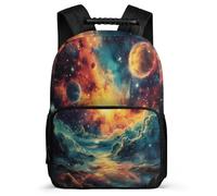 TPISLI Girls Boys Cosmos Rucksack Primary Age 6-11 Colored Planet Daypack for Girls School Years 1-4, Soft Felt Details 1680D Fabric Travel Daily Use