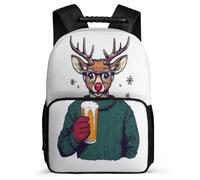 TPISLI Girls Boys Cute Deer Motif School Bag 6-11 Years, Kawaii Animal Backpack for Children, Durable Rucksack, Soft Felt Details, Short Trips, Everyday Use
