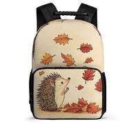 TPISLI Girls Boys Cute Hedgehog Rucksack Primary Age 6-11 Autumn Theme Backpack for Girls Boys School Years 1-4, 1680D Fabric Lightweight Travel Daily Use