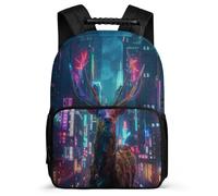 TPISLI Girls Boys Deer Rucksack Primary Age 6-11 Reindeer Theme Backpack for Girls Primary School, 1680D Fabric Soft Felt Details Outdoor Day Trips