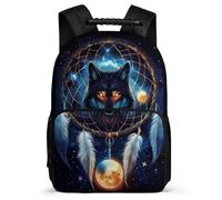TPISLI Girls Boys Dreamcatcher Wolves School Backpack 7-11 Year Olds Wolf Backpack for Kids Year 3-6, Sturdy Handle Adjustable Straps Outdoor Day Trips