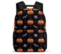 TPISLI Girls Boys Halloween Theme Rucksack Primary Age 6-11 Bat Backpack for Girls Primary School, 1680D Fabric Soft Felt Details Outdoor Day Trips