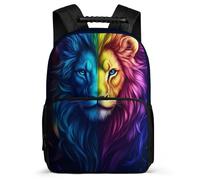 TPISLI Girls Boys Lion Illustration School Bag 6-11 Years, Animal Design Backpack for Children, Durable Rucksack, Soft Felt Details, Short Trips, Everyday Use