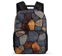 TPISLI Girls Boys Marble Pattern Bookbag, Stone Block Design School Bag for Boys Girls Age 5-10, Durable Backpack, Soft Felt Details, Short Trips, Everyday Use