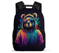 TPISLI Girls Boys Panda Illustration School Bag 6-11 Years, Animal Design Backpack for Children, Durable Rucksack, Soft Felt Details, Short Trips, Everyday Use
