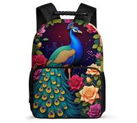 TPISLI Girls Boys Peacock School Backpack Year 3-6 Animal Peacock Backpack for Girls Boys Year 3-6, Adjustable Straps Soft Felt Details School Travel