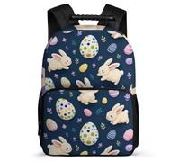 TPISLI Girls Boys Rabbit Easter Eggs Backpack Primary Age 6-11 Bunny Daypack for Kids and Teens Primary Classes, Adjustable Straps Lightweight Birthday Gift