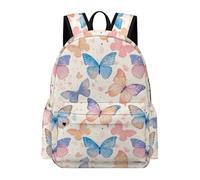 TPISLI Girls Boys School Bag Butterfly Backpack Primary to Secondary Rucksack with Butterflies 3D Print for Year 7-10 Study, Lightweight Book Bag for Travel and Daily Use
