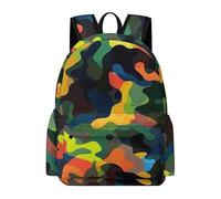 TPISLI Girls Boys School Bag Camouflage Printed Backpack 8-12 Years Rucksack with Camo for Study Days, Lightweight 14 Inch Laptop Bag for Spring Outing and Daily Classes