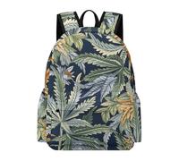 TPISLI Girls Boys School Bag Marijuana Leaf Backpack 8-14 Years Old Rucksack with Plant Print for Study Days, Cool 15.6 Inch Laptop Bag for Books and Outdoor Use and Daily Book Carry
