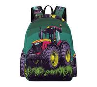 TPISLI Girls Boys School Bag Tractor Backpack Age 8-14 Rucksack with Car Motif for Study Days, Lightweight 11.6 Inch Laptop Daypack for Books, Lessons and Travel