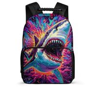 TPISLI Girls Boys Shark Rucksack 7-11 Year Olds Sea Creature Backpack for Children School Years 1-4, Adjustable Straps Sturdy Handle Outdoor Day Trips
