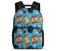 TPISLI Girls Boys Spain Flag School Backpack 7-11 Year Olds Graduation Backpack for Students Primary School, Soft Felt Details Side Pockets Daily Essentials