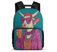 TPISLI Girls Bull Animal School Backpack 7-11 Year Olds Cattle Illustration Backpack for Students Primary Classes, Soft Felt Details Adjustable Straps Outdoor Day Trips