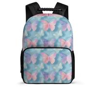 TPISLI Girls Cute Backpack Butterfly Bookbag, Boy School Bag Colourful Rucksack, Kids Backpack 9-12 Years Old for Travel Take A Walk
