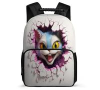 TPISLI Girls Cute Backpack Cat Bookbag, Boy School Bag Kitten 3D Theme Rucksack, Kids Backpack 9-12 Years Old for Travel Take A Walk