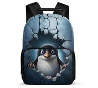TPISLI Girls Cute Backpack Penguin Bookbag, Boy School Bag Penguin 3D Theme Rucksack, Kids Backpack 9-12 Years Old for Travel Take A Walk