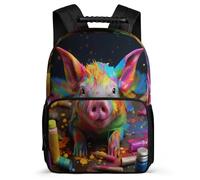 TPISLI Girls Cute Backpack Pig Bookbag, Boy School Bag Colourful Piglet Rucksack, Kids Backpack 9-12 Years Old for Travel Take A Walk