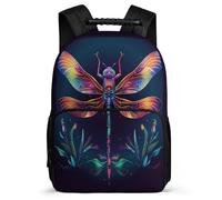 TPISLI Girls Dragonfly Daypack 6-11 Years Insect School Bag for Kids and Teens School Years 1-4, Padded Back Soft Felt Details Daily Essentials