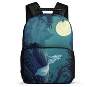 TPISLI Girls Fox Pattern School Bag 6-11 Years, Animal Moon Backpack for Boys Girls, Durable Rucksack, Soft Felt Details, Short Trips, Everyday Use