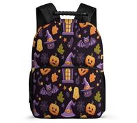 TPISLI Girls Halloween Theme Daypack Primary Age 6-11 Bat School Bag for Boys Girls Primary Classes, Soft Felt Details Lightweight Daily Essentials