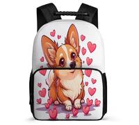 TPISLI Girls Laptop Corgi Backpack Kids Primary School Bag Dog Print Rucksack Casual Daypack Outdoor Teens Bookbag Boy