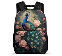 TPISLI Girls Peacock Daypack 6-11 Years Animal Peacock School Bag for Kids and Teens School Years 1-4, Padded Back Soft Felt Details Daily Essentials