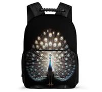 TPISLI Girls Peacock Motif School Bag 6-11 Years, Animal Backpack for Boys Girls, Durable Rucksack, Soft Felt Details, Short Trips, Everyday Use