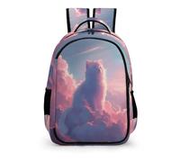 TPISLI Girls School Backpack, Cat And Clouds School Bag Large Capacity, Waterproof Backpack Rucksack Books Bag Casual Daypack, Elementary School Bags Bookbags with Animal Cat