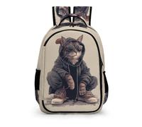 TPISLI Girls School Backpack, Cat School Bag Large Capacity, Waterproof Backpack Rucksack Books Bag Casual Daypack, Elementary School Bags Bookbags with Animal Cat