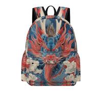 TPISLI Girls School Bag Dragon Boys Backpack Year 3-6 Rucksack Chinese Style for Year 3-6 Study, Stylish Travel Bag for Books and Outdoor Use and Daily Book Carry