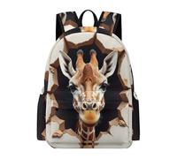 TPISLI Girls School Bag Giraffe Pattern Boys Backpack Age 7-13 Rucksack Animal for Study Days, Fashion 15.6 Inch Laptop Bag for Books and Outdoor Use and Daily Book Carry