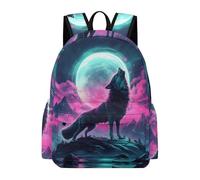 TPISLI Girls School Bag Howling Wolf Boys Backpack 9-13 Years Rucksack Animal Wolves for Study Days, Stylish 15.6 Inch Laptop Backpack for Travel and Daily Use and Daily Book Carry