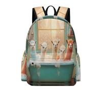 TPISLI Girls School Bag Kawaii Alpaca Boys Backpack 9-13 Years Rucksack Animal Llama for Study Days, Stylish 15.6 Inch Laptop Backpack for Travel and Daily Use and Daily Book Carry