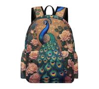 TPISLI Girls School Bag Peacock Flowers Boys Backpack 9-13 Years Rucksack Animal for Study Days, Stylish 15.6 Inch Laptop Backpack for Travel and Daily Use and Daily Book Carry