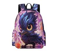 TPISLI Girls School Bag Raven Bird Boys Backpack 11-16 Years Rucksack Colorful Crows for Year 7-10 Study, Fashion 13.3 Inch Laptop Rucksack for Day Trips and Birthday Gift