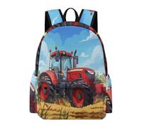 TPISLI Girls School Bag Tractor Boys Backpack Age 9-13 Rucksack Car Pattern for Study Days, Stylish 14 Inch Laptop Bag for Spring Outing and Daily Classes and Daily Book Carry