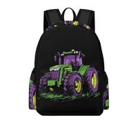 TPISLI Girls School Bag Tractor Motif Boys Backpack Age 9-13 Rucksack Car Pattern for Study Days, Stylish 14 Inch Laptop Bag for Spring Outing and Daily Classes and Daily Book Carry