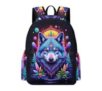 TPISLI Girls School Bag Wolf Motif Boys Backpack 11-16 Years Rucksack Animal Wolves for Year 7-10 Study, Fashion 13.3 Inch Laptop Rucksack for Day Trips and Birthday Gift