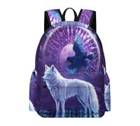 TPISLI Girls School Bag Wolves Print Boys Backpack 11-16 Years Rucksack Animal Wolf for Year 7-10 Study, Fashion 13.3 Inch Laptop Rucksack for Day Trips and Birthday Gift