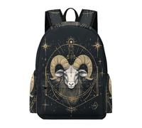 TPISLI Goat Pattern Daypack Kids Ages 7-10 Zodiac Theme Rucksack Students Year 10 Trendy Modern 14 Inch Laptop Rucksack Primary to Secondary Travel Gift Everyday Use